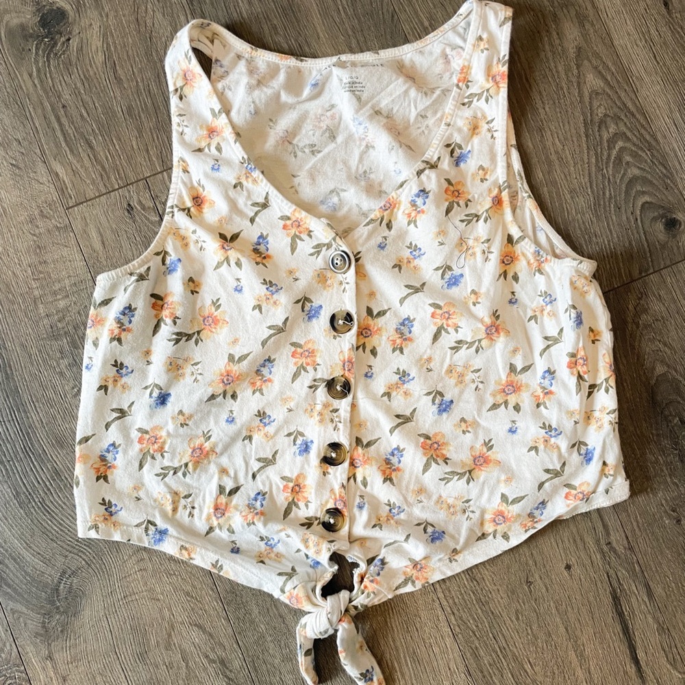 Floral Tie Tank